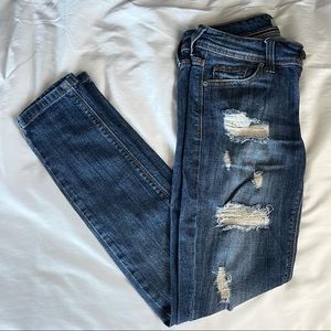 Eunina Distressed Dark Washed Skinny Jeans